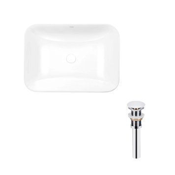 Комплект Qtap Scorpio: Раковина врезная прямоугольная 610х380х150 мм White + Донный клапан PU02 SD00053415 фото