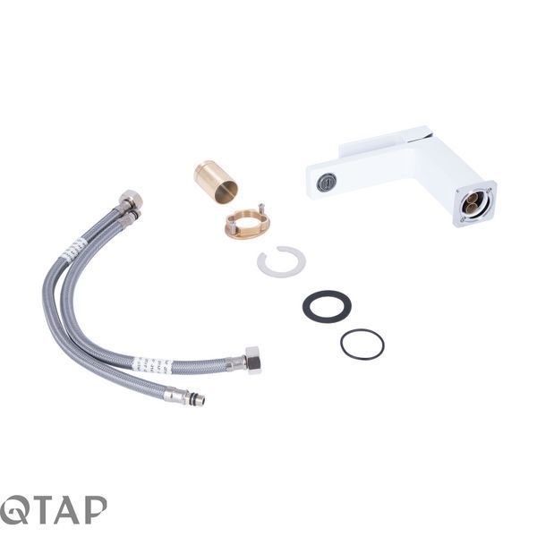 Змішувач для раковини Qtap Gemini QTGEM270CRW45675 Chrome/White SD00051799 фото