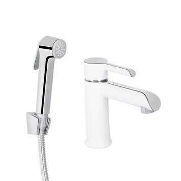 Змішувач для раковини Qtap Grand (з гігієнічним душем) QTGRA272CRW45671 Chrome/White SD00051795 фото