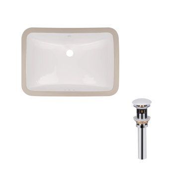 Комплект Qtap Stork: Раковина врізна прамокутна 530x370x200 мм White + Донний клапан PU02O SD00053417 фото