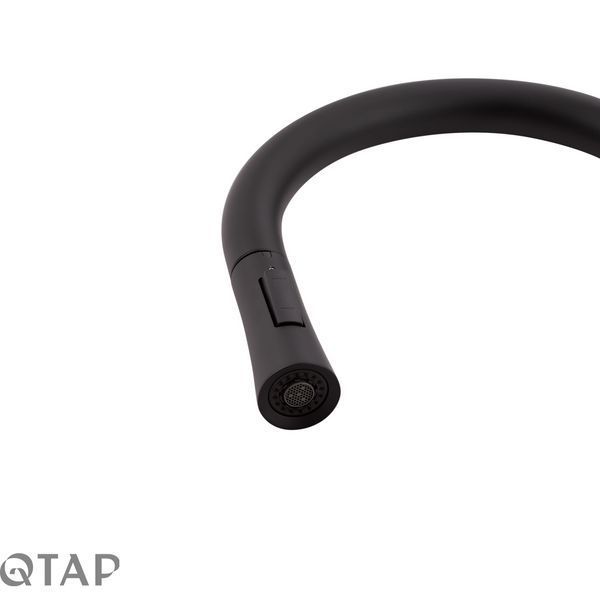 Змішувач для кухні Qtap Baruska з висувним виливом QTBAR9137103UB Black Matt SD00042271 фото