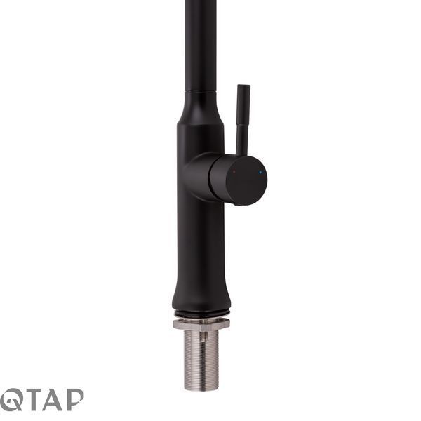 Змішувач для кухні Qtap Baruska з висувним виливом QTBAR9137103UB Black Matt SD00042271 фото