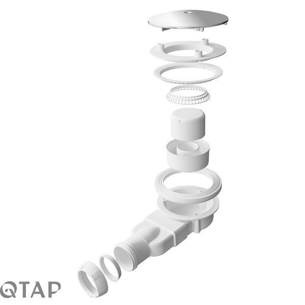 Душовий піддон Qtap Tern 308812C 80x80x12 см + сифон SD00046987 фото