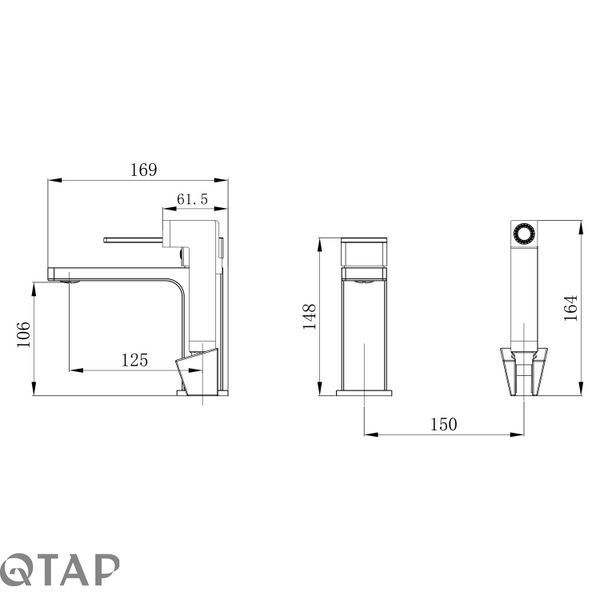 Змішувач для раковини Qtap Gemini (з гігієнічним душем) QTGEM272GMB45692 Gunmetal Black PVD SD00051816 фото