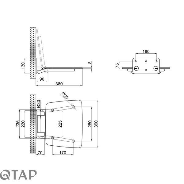 Сидіння для душу Qtap Comfort BLA5035 SD00045306 фото