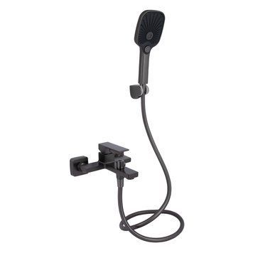 Змішувач для ванни Qtap Gemini (з душовим гарнітуром) QTGEM259GMB45684 Gunmetal Black PVD SD00051808 фото
