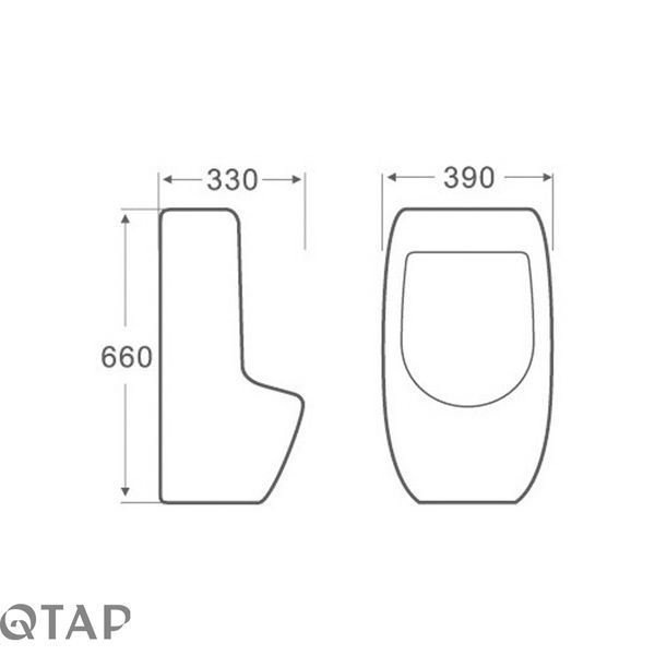 Пісуар підвісний Qtap Crow з краном-дозатором 390х330х660 White QT0588112HW SD00045970 фото