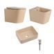 Комплект Qtap Tern Beige 3 в 1: підвісний унітаз Ultra Quiet + біде підвісне + раковина накладна QTTERSB49163 SD00055287 фото 1