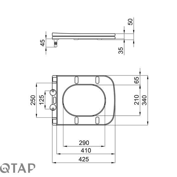 Сиденье для унитаза Qtap Presto с микролифтом Slim QT26992615EW SD00049377 фото
