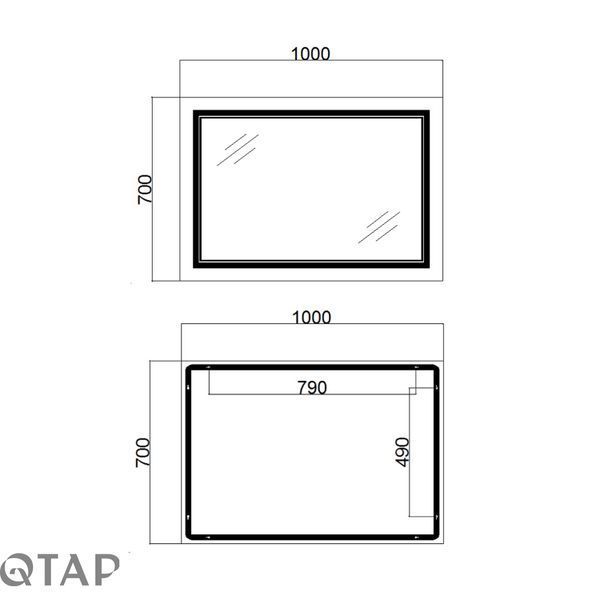 Зеркало Qtap Cardinal 1000х700 с LED-подсветкой Touch, с антизапотеванием, с диммером, рег. темп. цвета (3000-6500K) QT0478C10070 SD00052326 фото