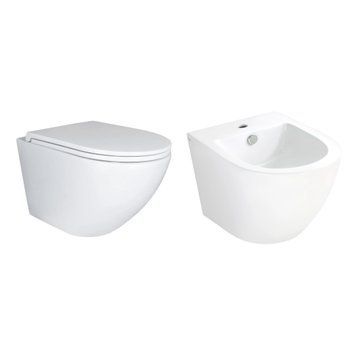 Комплект Qtap Robin 2 в 1: унитаз подвесной Ultra Quiet + биде подвесное SD00053560 фото