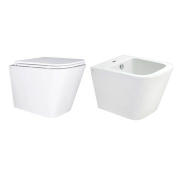 Комплект Qtap Tern 2 в 1: унитаз подвесной Ultra Quiet + биде подвесное SD00053561 фото