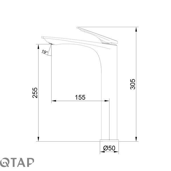 Смеситель для раковины Qtap Vlasta New высокий QTVLA269CRM45652 Chrome SD00051776 фото
