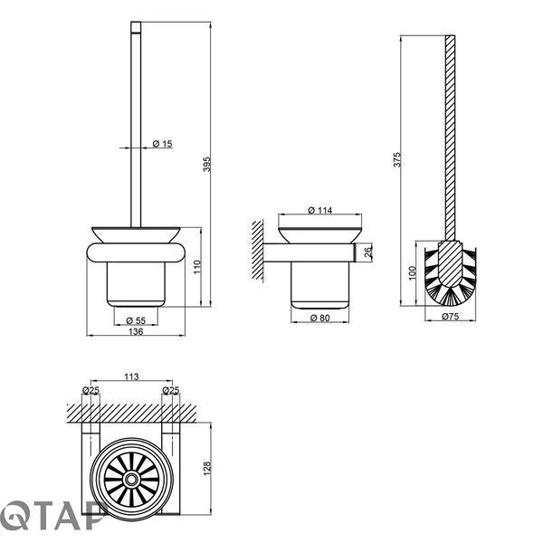 Йоржик підвісний Qtap Scorpio QTSTK3102103C Chrome (&Scaron;tětka) SD00042763 фото