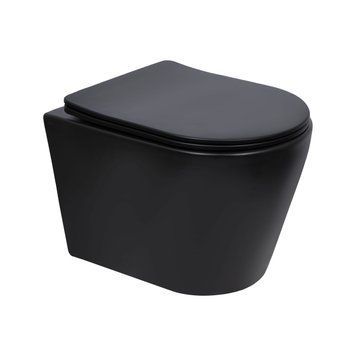 Унитаз подвесной Qtap Scorpio Ultra Quiet с сиденьем с сиденьем Soft-Close MATT BLACK QT14332380AMB SD00052569 фото