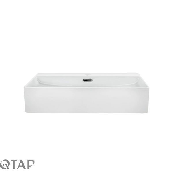 Комплект Qtap Nando LT: Раковина підвісна прамокутна 600х420х130 мм White + Донний клапан PU02O SD00053450 фото