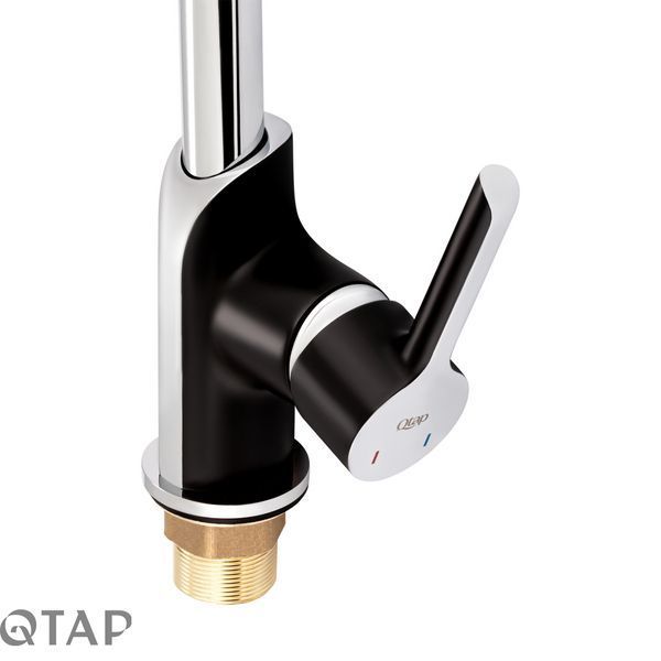 Змішувач для кухні Qtap Grand QTGRABCR007F Chrome/Black SD00039608 фото