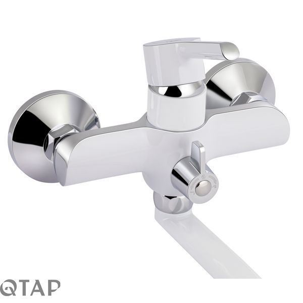 Змішувач для ванни Qtap Grand з поворотним виливом (з душовим гарнітуром) QTGRAWCR005 Chrome/White SD00039612 фото