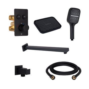 Комплект для душа Qtap Votice:Смеситель QTVOT6442T105NKB+Душ.наб.(QTHLA107BLM45783+QTRUC125BLM45782+QTTRU120BLM45929+QT819810842858NB+QT054BL43074) SD00053811 фото