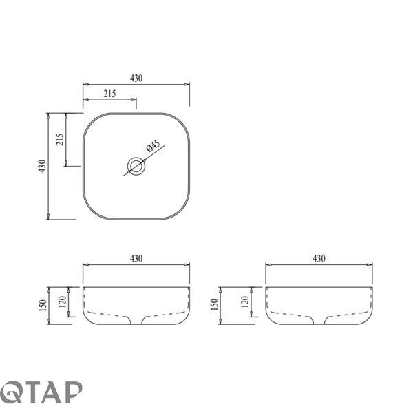 Раковина-чаша Qtap Kolibri 430х430х150 White QT1011K396WN SD00053081 фото