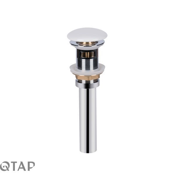 Комплект Qtap Leo: Раковина підвісна овальна права 430x290x140 мм White + Донний клапан PU02O SD00053457 фото