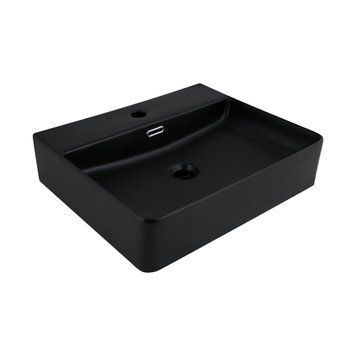 Раковина Qtap Nando LT 500х420х130 Matt black QT12116146AMB SD00052920 фото