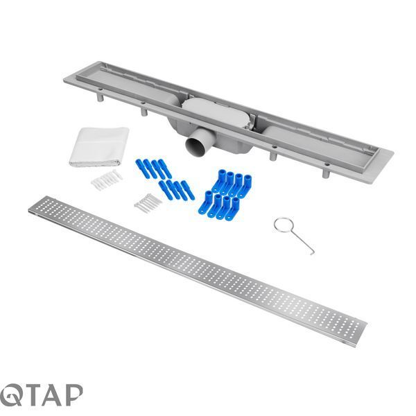 Трап Qtap Dry FB304-900 лінійний з сухим закривом та нержавіючою решіткою 900х73 SD00034834 фото
