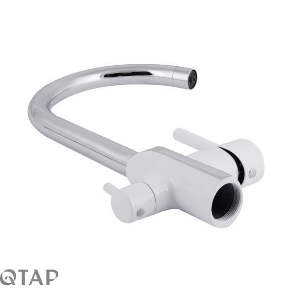 Смеситель для кухни Qtap Grand с подключением для питьевой воды QTGRA362CRW45668 Chrome/White SD00051792 фото